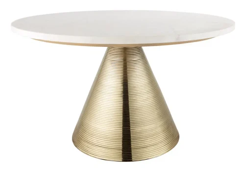 White Marble Gold Cone Base Cocktail Table