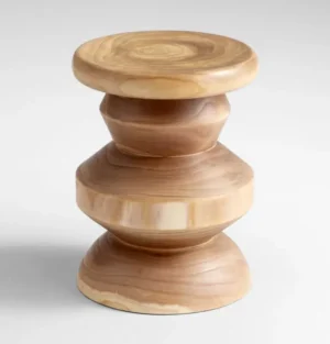 Wood Swirl Stool Side Table