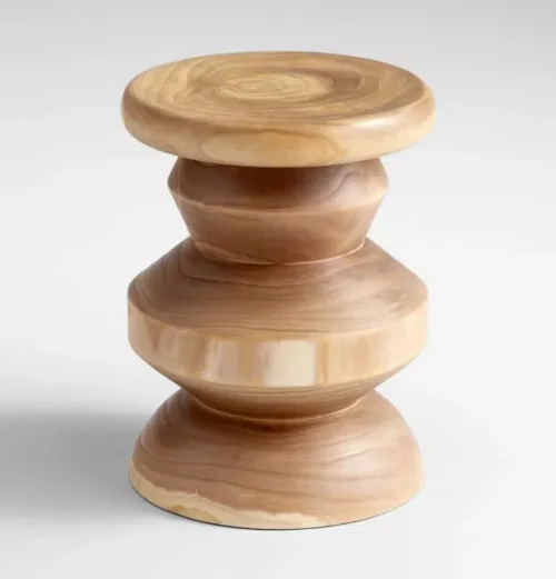 Wood Swirl Stool Side Table