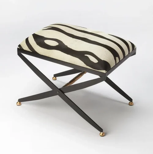 Zebra Leather Hide Beauty Seat