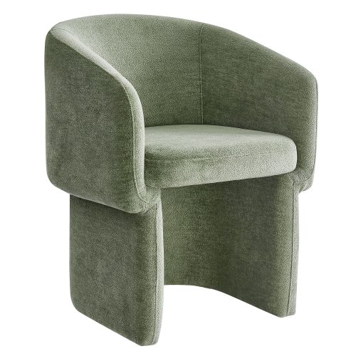 Sage Green Chenille Dining Armchair
