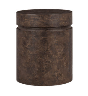 Chocolate Brown Burl Wood Accent Table