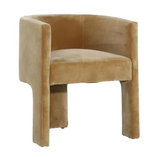 Camel Performance Fabric Curved Back Dining Chair Set 2