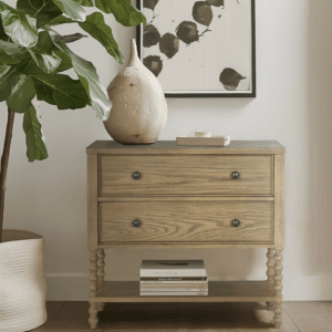 2 Drawer Camel Oak Accent Chest