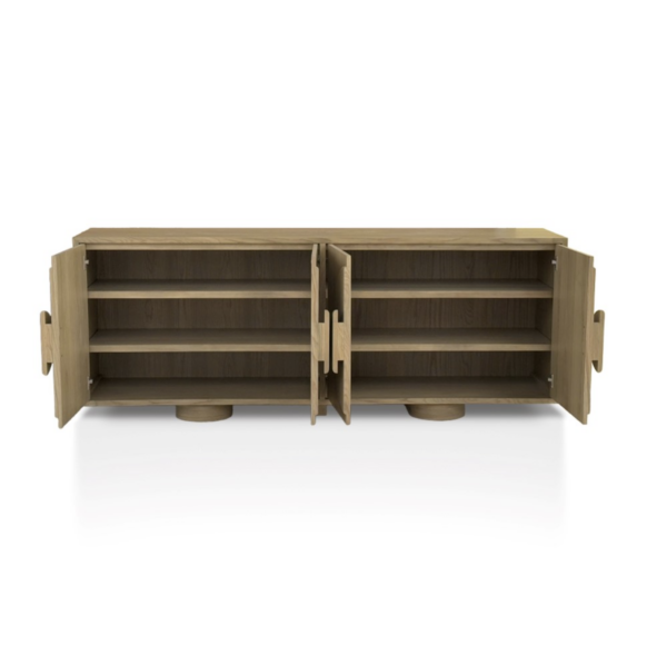 Light Oak Circular Door Sideboard Media Unit - Image 5