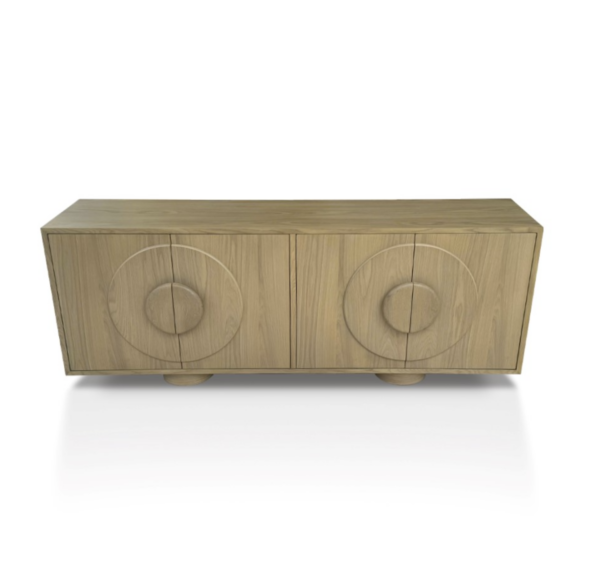 Light Oak Circular Door Sideboard Media Unit - Image 6