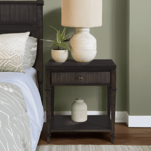 Dark Brown Nightstand with Drawer
