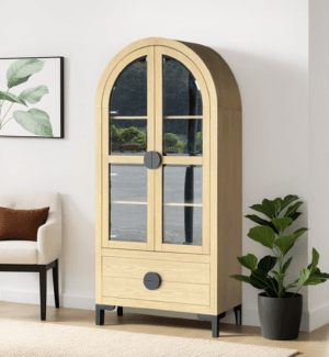 Natural Oak Arched Top Cabinet