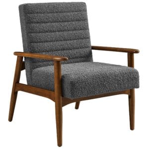 Contemporary Boucle Charcoal Fabric Accent Chair
