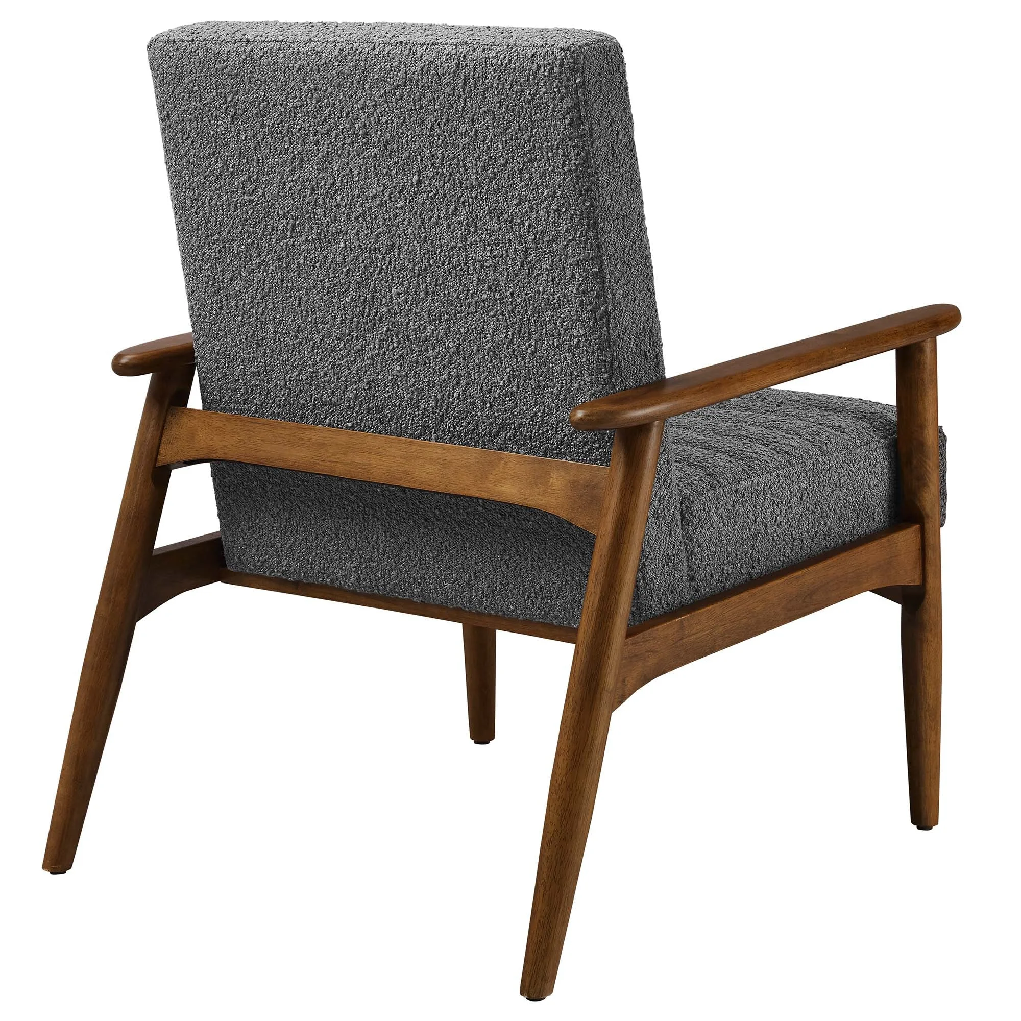 Contemporary Boucle Charcoal Fabric Accent Chair - Image 3