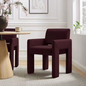 Mulberry Colored Fabric Colored Mid-Century Armchair