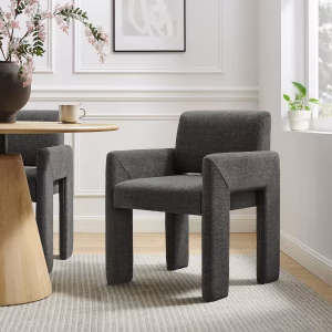 Charcoal Colored Fabric Colored Mid-Century Armchair
