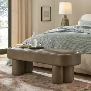 Mushroom Modern Vegan Leather Bench