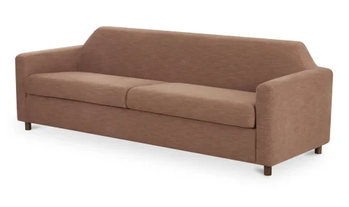 Washed Dusty Pink Linen Blend Fabric Angled Back Sofa
