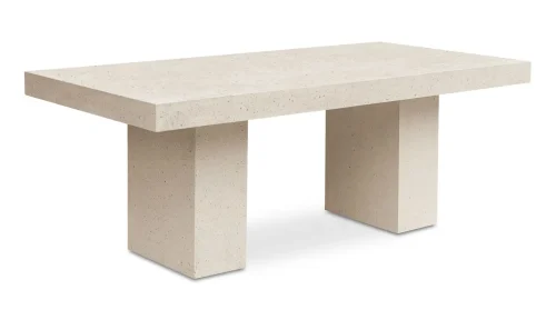 Rectangle Terrazo Concrete Pillar Leg Indoor Outdoor Dining Table