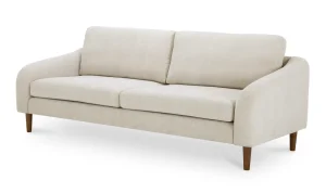 Contemporary Oatmeal Fabric Plush Sofa