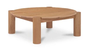 Brushed Natural Oak Round Bullnose Coffee Table