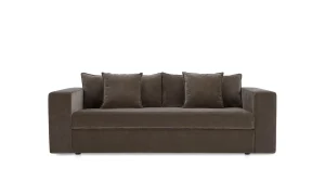 Warm Charcoal Velvet Sleeper Sofa Queen