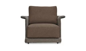 Brown Cushion Synthetic Wicker Outdoor Accent Chair
