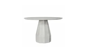 Antique White Concrete Round Geometric Base Indoor Outdoor Cafe Table