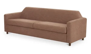 Washed Dusty Pink Linen Blend Fabric Angled Back Sofa