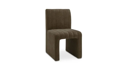 Cedar Green Fabric Fully Upholstered Channel Tufted Dining Chair