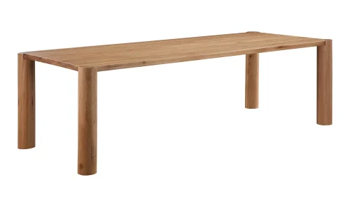 Natural Oak Extra Long Butcher Block Rounded Corners Dining Table