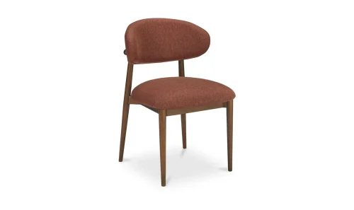 Rust Performance Fabric Espressso Wood Frame Dining Chair