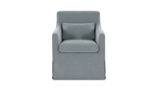 Washable Dusty Light Blue Fabric Slipcover Dining Chair