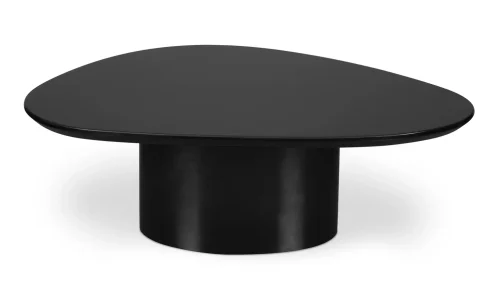 Rounded Triangular Black Glossy Coffee Table