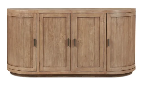 Reclaimed Natural Finish Pine Curved Sides and Doors Sideboard