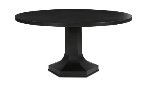 Cast Iron Black 60" Round Hexagon Base Dining Table