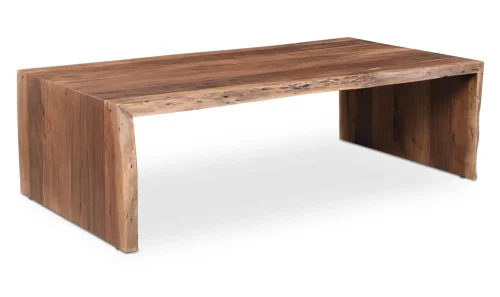 Contrasting Shades Live Edge Acacia Wood Coffee Table