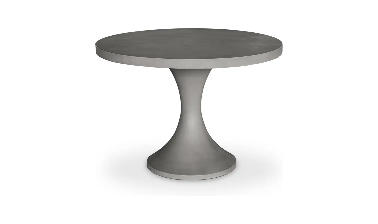 Grey Cement Round Pedestal Outdoor Dining Table