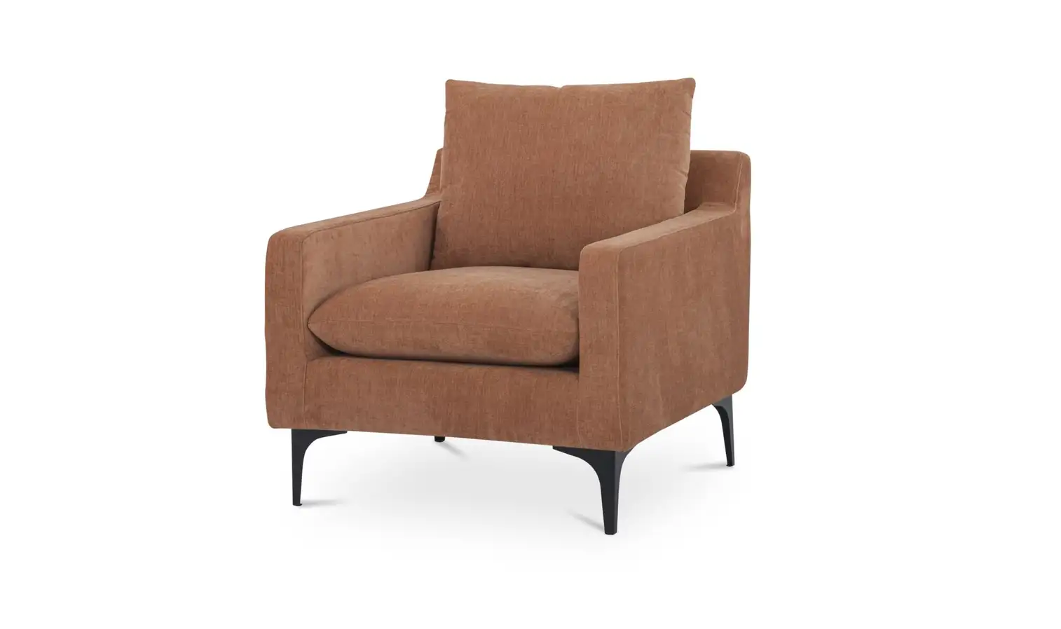 Dusty Pink Fabric Angled Back Steel Legs Occasional Accent Chair