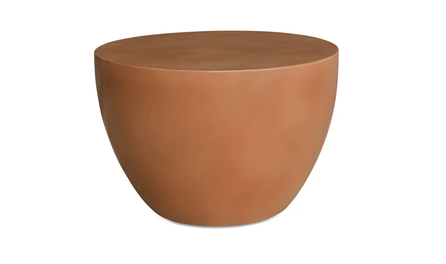 Terracotta Color Round Drum Style Concrete Side Table Indoor Outdoor