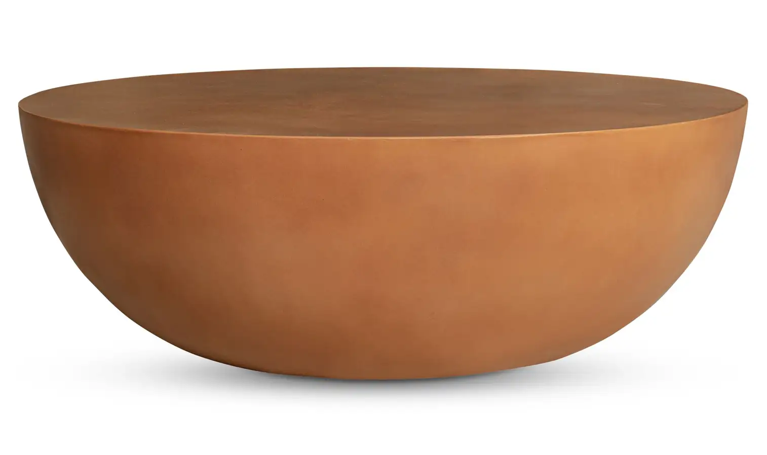 Terracotta Color Round Drum Style Concrete Coffee Table Indoor Outdoor