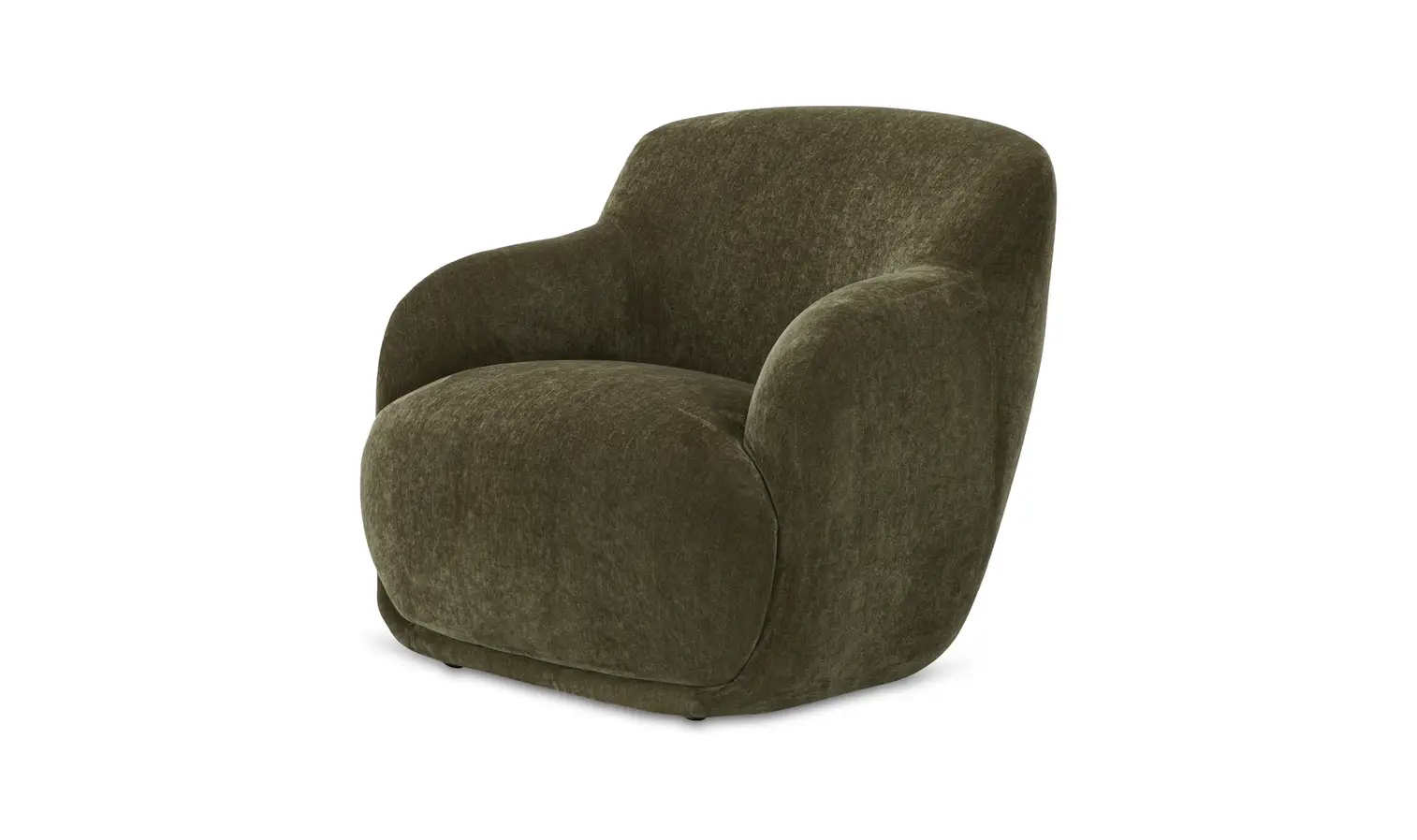 Curved Rounded Arms Cedar Green Fabric Occasional Accent Chair