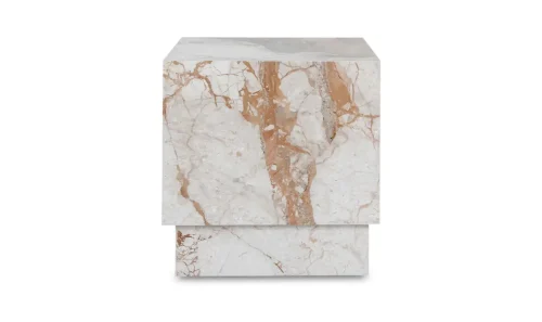 Italian Marble Square Accent Side Table