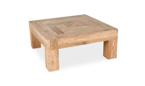 Rustic Reclaimed Natural Oak Block Coffee Table