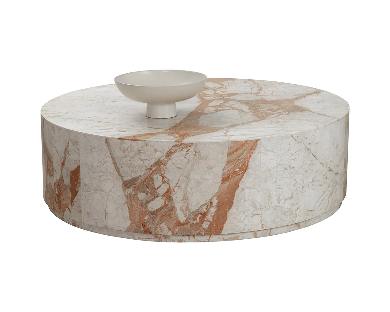 Round Marble Rich Veining 48" Coffee Table