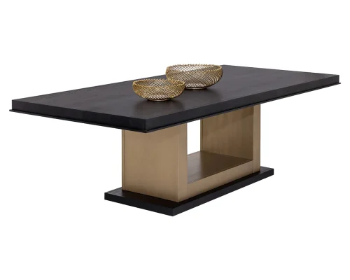 Rectangular Black Oak Dining Table Top 100" Long