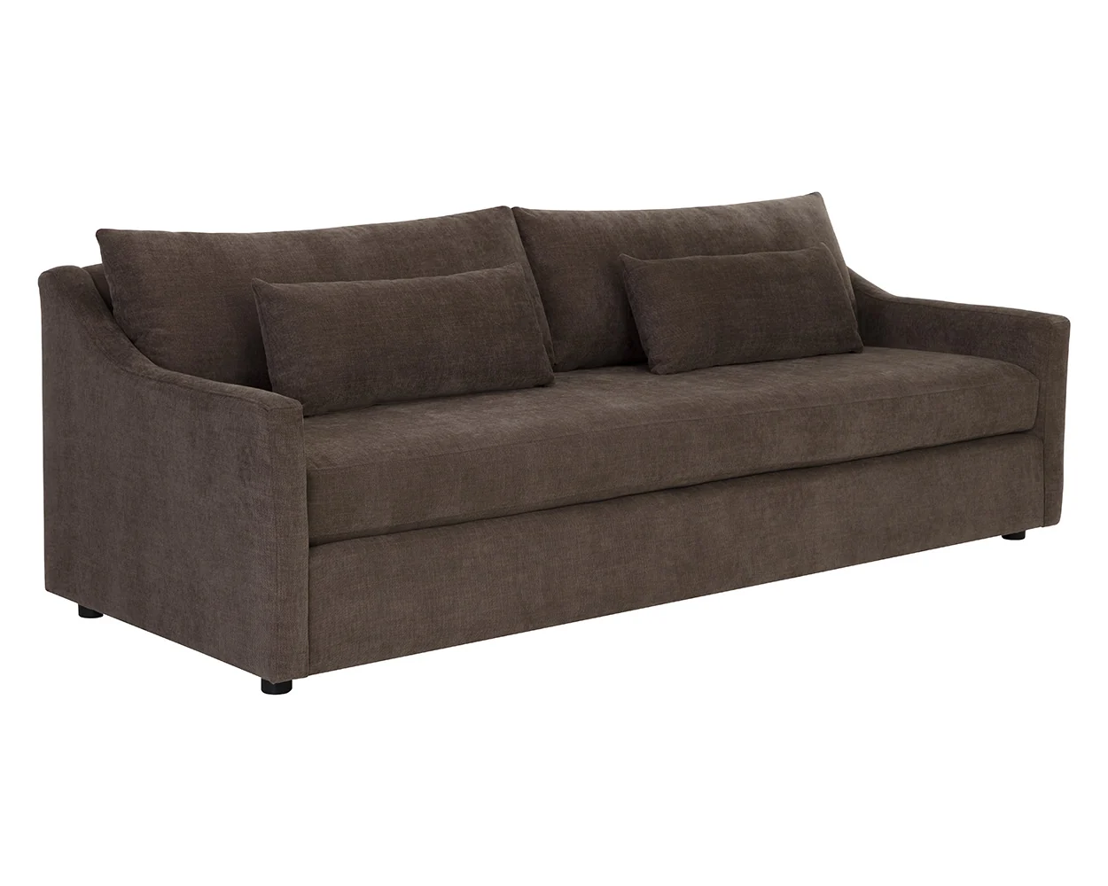 Rich Chocolate Brown Velvety Lumbar Sofa